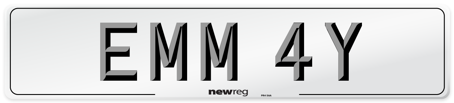 EMM 4Y Number Plate from New Reg